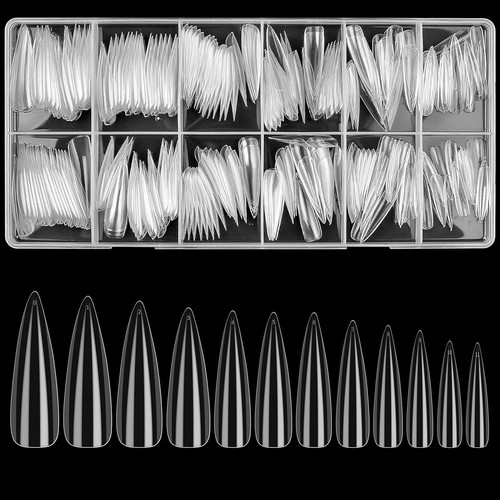 240 pcs clear stiletto nail - clear,