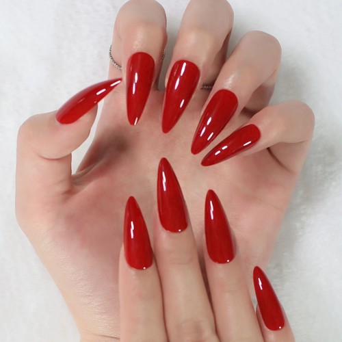 Red stiletto press false - red,