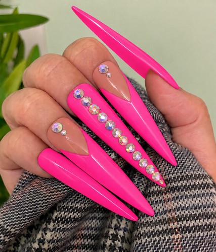 Pink french diamante - pink,