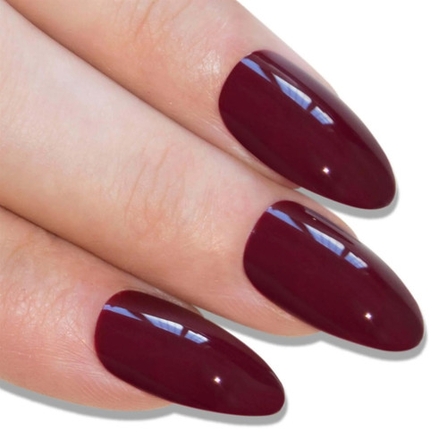 Burgundy almond stiletto - burgundy,
