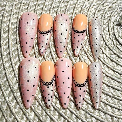 Polka dot stiletto long - polka,