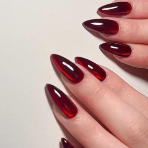 Red false nails 30pcs cat - false,
