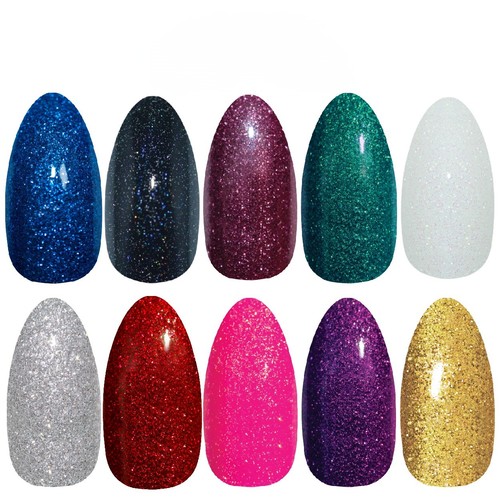 Glitter almond stiletto press - glitter,