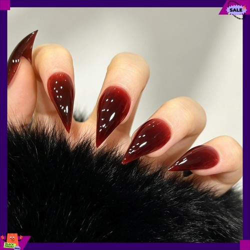 Deep burgundy ombre stiletto - deep,