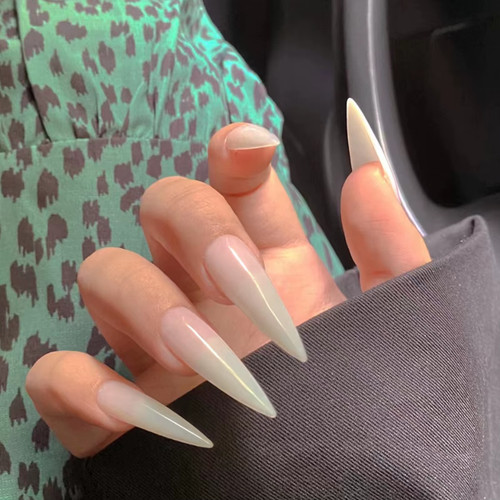 24pcs glossy black fake - fake, nails