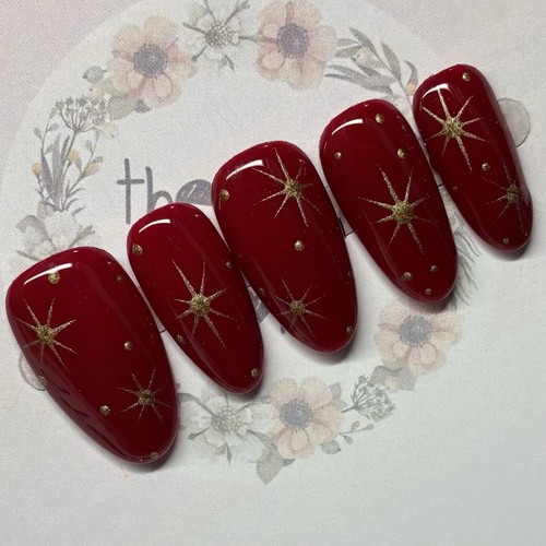 Deep cherry red - &, gold