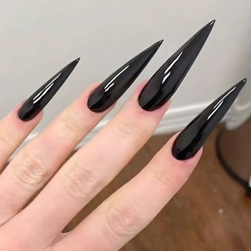 24pcs glossy black fake - 24pcs,
