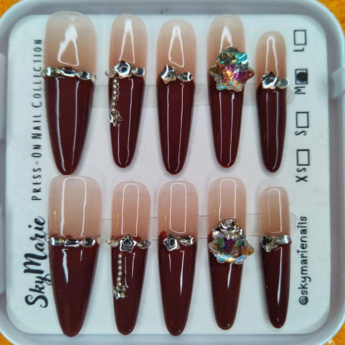 Handmade burgundy ombre - burgundy,