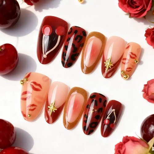 24pc red cherry leopard - cherry,