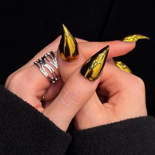 Gold metallic handmade dragon - gold,