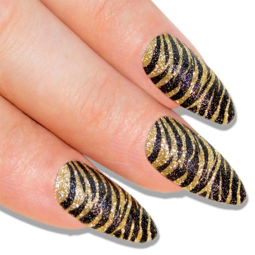 Gold black zebra almond - gold,